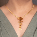 Gold Plated Ginkgo Leaves Pendant Necklace