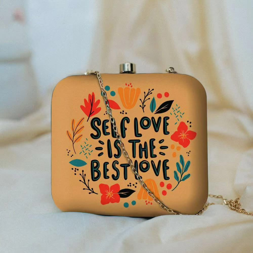 PRINTED CLUTCH/HANDBAG -SELF LOVE IS THE BEST LOVE