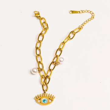 Gold Plated Evil Eye Charms Designer Bracelet