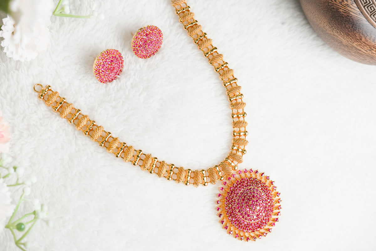 AAHNA Traditional Long Haram with matching Earrings