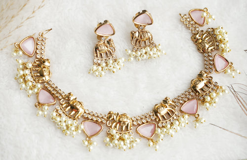 Abhitha Elephant Guttapusalu Necklace Set