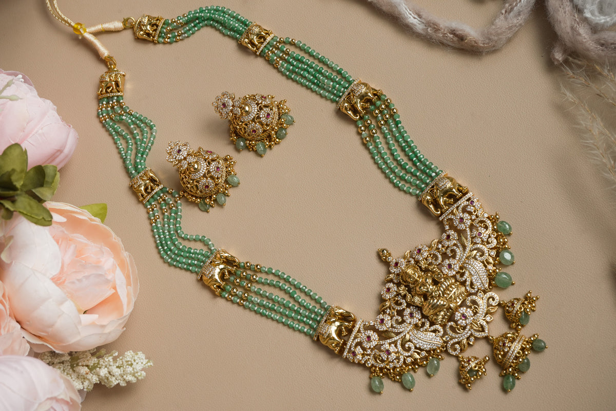 BHAVISHNI - ELITE COMBO-Traditional Antique Bridal IDOL- inspired jewelry Set