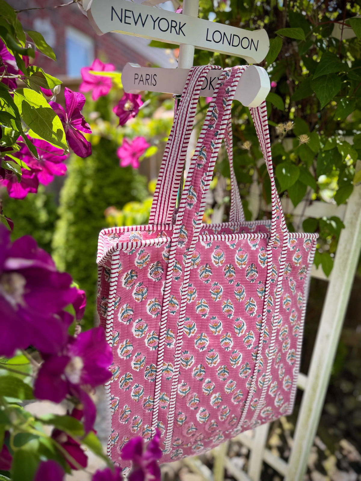Pink Floral Tote Bag V1