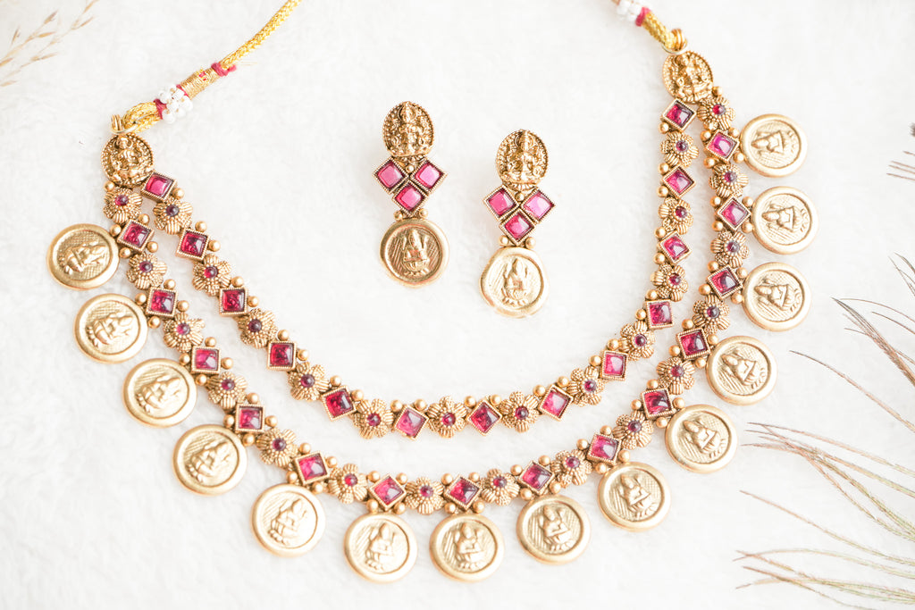 Divija Traditional Layer Coin Necklace Set
