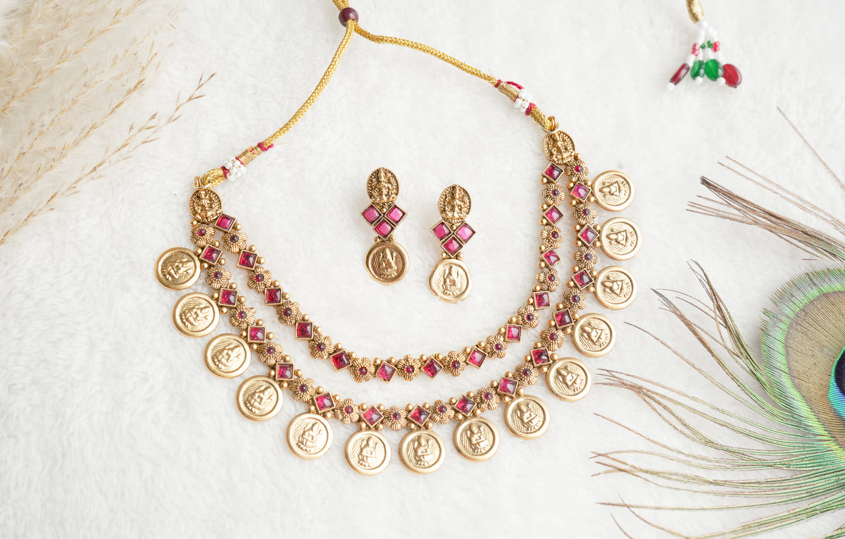 Divija Traditional Layer Coin Necklace Set