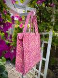 Pink Floral Tote Bag