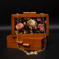FLORAL WOODEN PRINTED CLUTCH