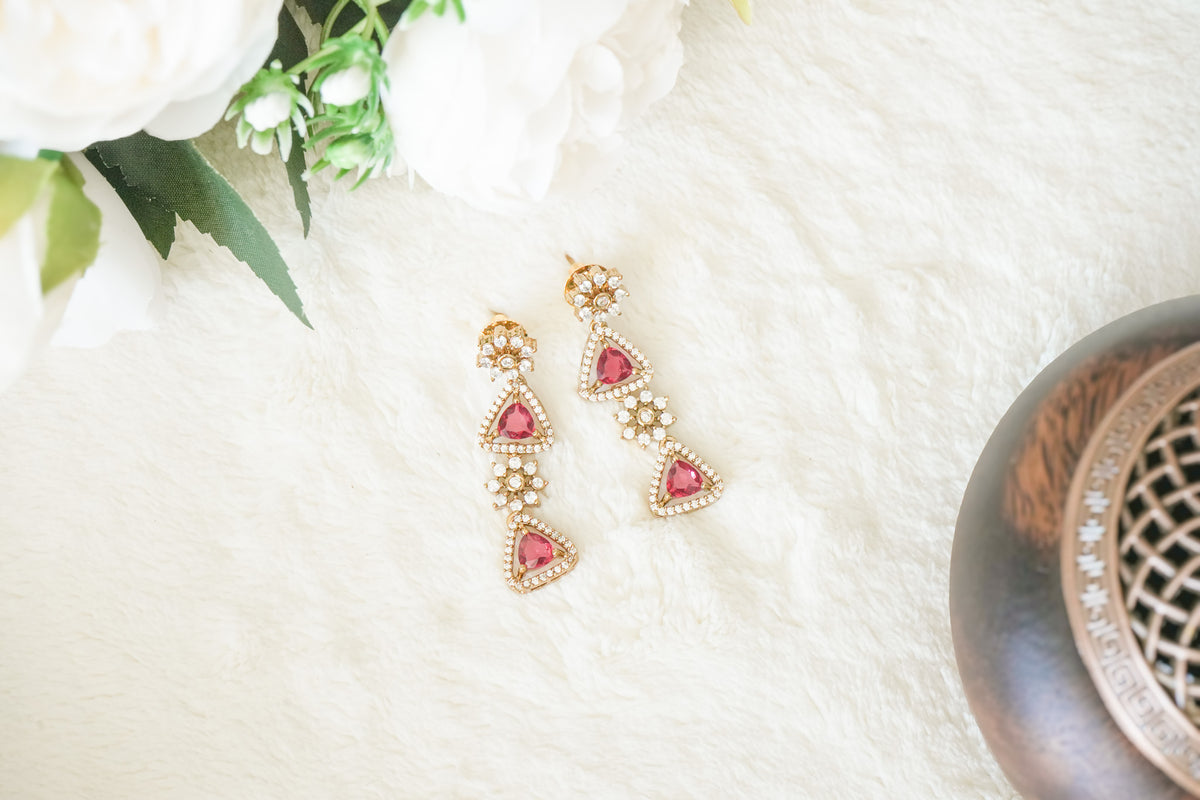 Phoebe AD Stone Necklace with matching Earrings