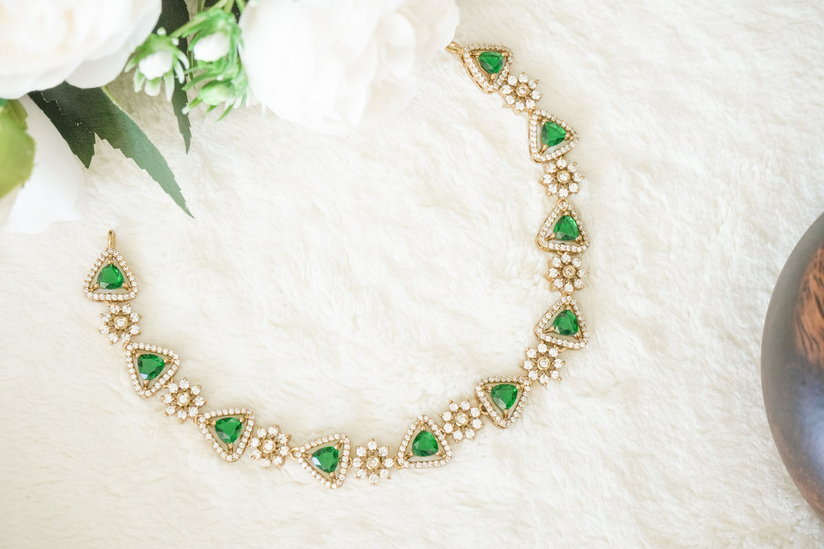 Phoebe AD Stone Necklace with matching Earrings
