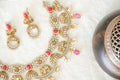 Ritika Elephant Coral & AD stone with matching Earrings