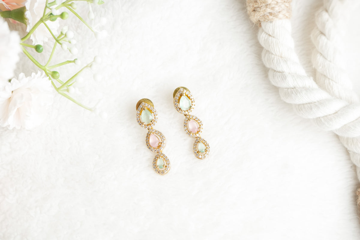 Snow White AD Stone Necklace with matching Earrings