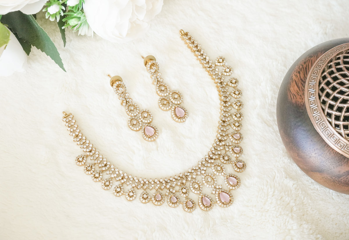 Sophie AD Stone Necklace with matching Earrings