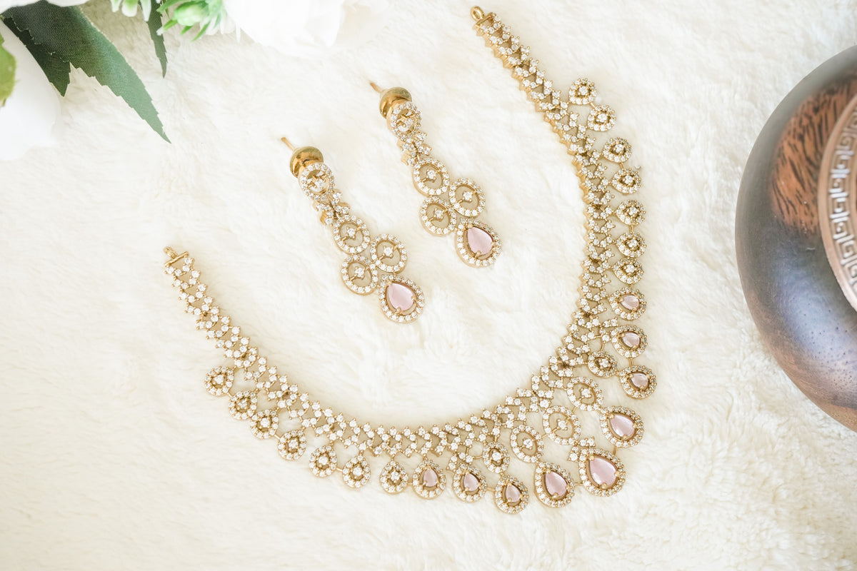Sophie AD Stone Necklace with matching Earrings