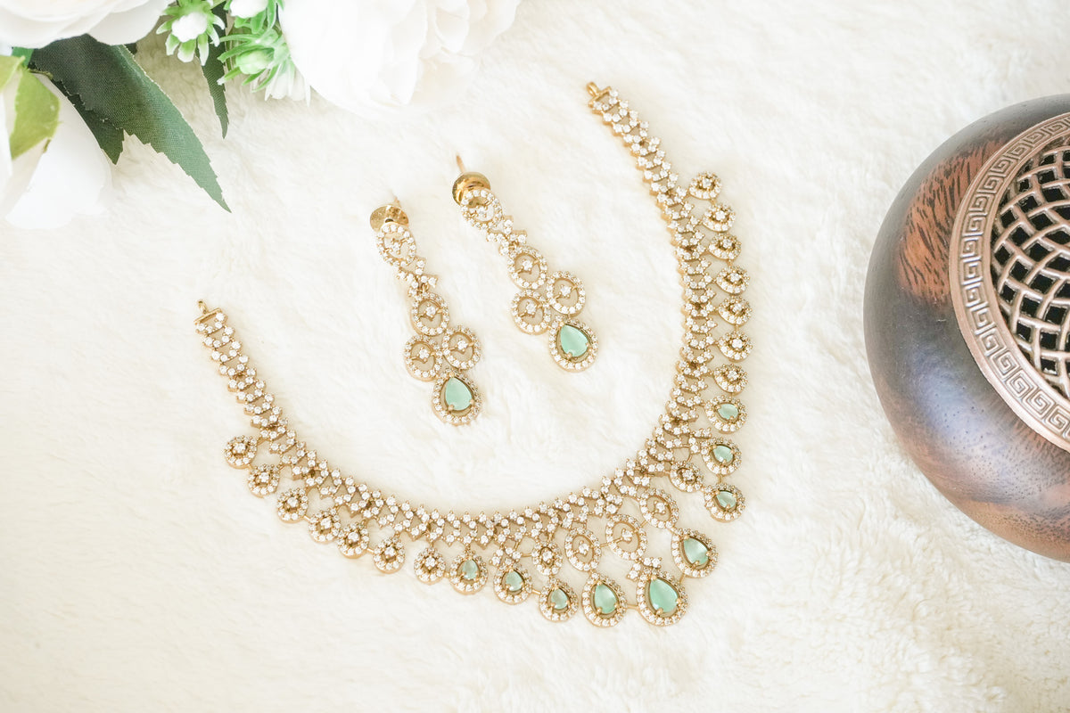 Sophie AD Stone Necklace with matching Earrings