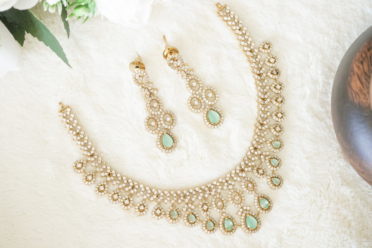 Sophie AD Stone Necklace with matching Earrings