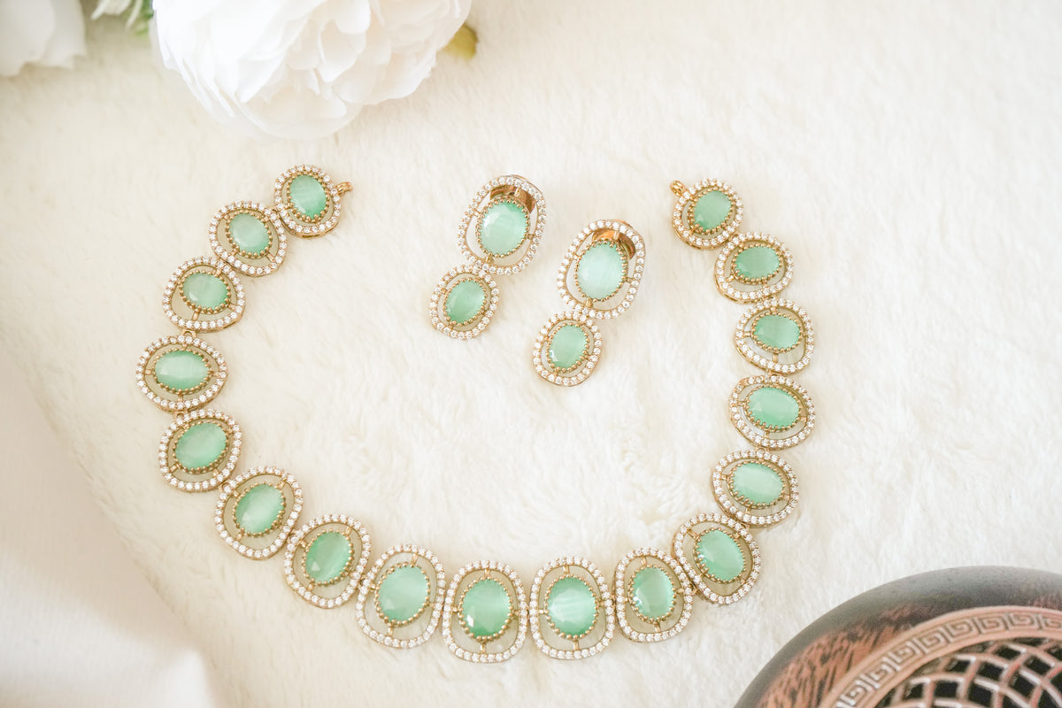 Zara AD stone Single layered chokers